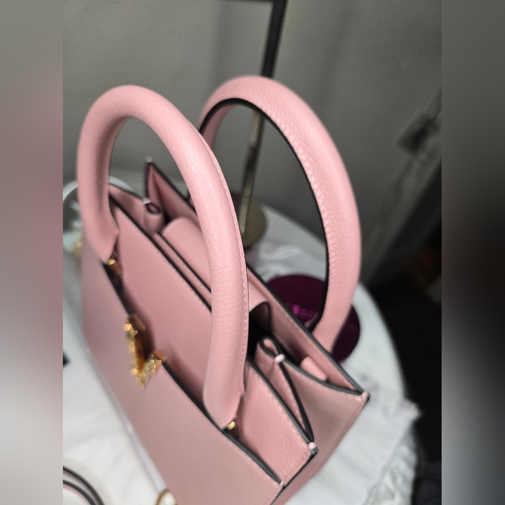 Like New Versace Virtus Pink Leather 2 Way Bag! - Picture 6 of 15